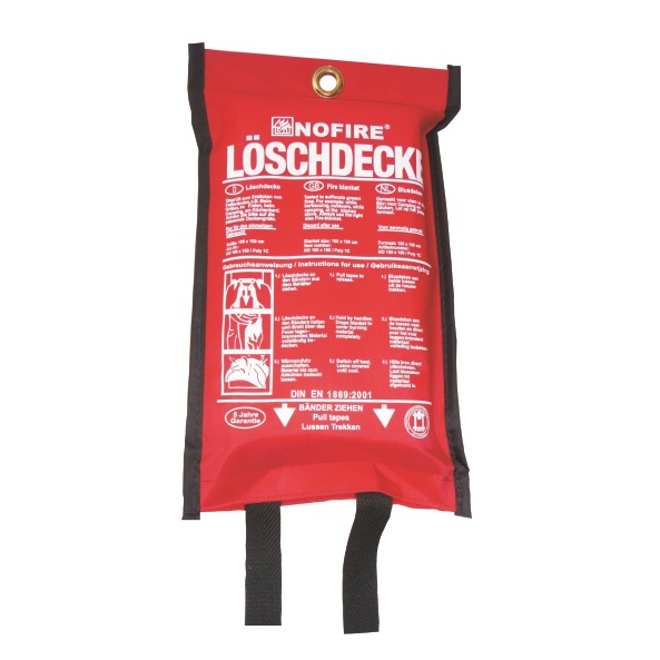 Löschdecke 160X180 in rote Tasche Feuerlöschdecke DIN EN 1869:2001
